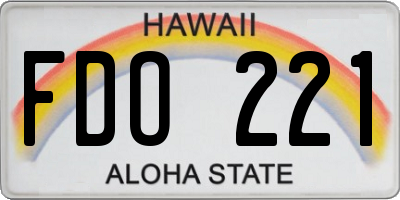 HI license plate FDO221