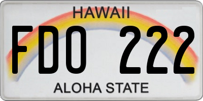 HI license plate FDO222