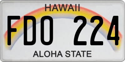 HI license plate FDO224