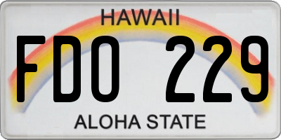 HI license plate FDO229