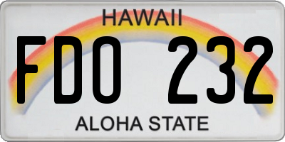 HI license plate FDO232