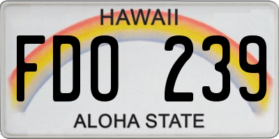 HI license plate FDO239