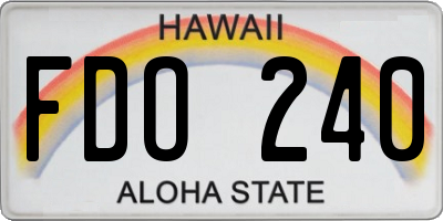 HI license plate FDO240