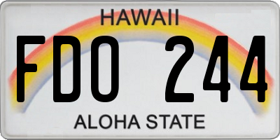 HI license plate FDO244