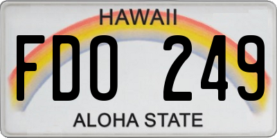 HI license plate FDO249
