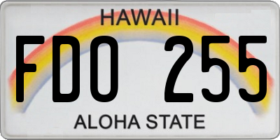 HI license plate FDO255