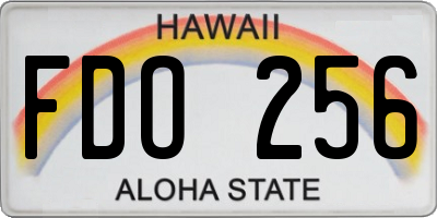 HI license plate FDO256