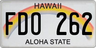 HI license plate FDO262