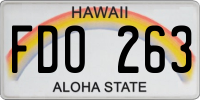 HI license plate FDO263