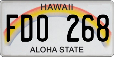 HI license plate FDO268