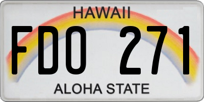 HI license plate FDO271
