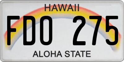 HI license plate FDO275