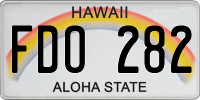 HI license plate FDO282