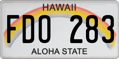 HI license plate FDO283