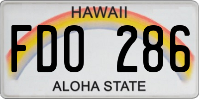 HI license plate FDO286