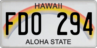 HI license plate FDO294