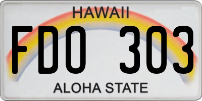 HI license plate FDO303