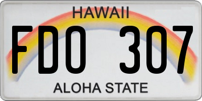 HI license plate FDO307