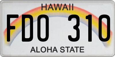 HI license plate FDO310