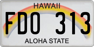 HI license plate FDO313