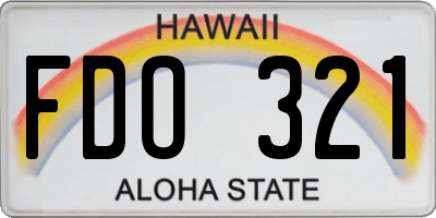 HI license plate FDO321