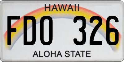 HI license plate FDO326