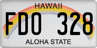 HI license plate FDO328