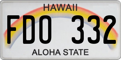 HI license plate FDO332