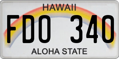 HI license plate FDO340