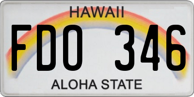 HI license plate FDO346