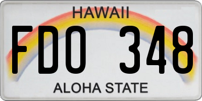 HI license plate FDO348