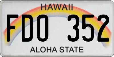 HI license plate FDO352