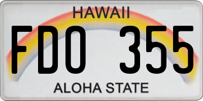 HI license plate FDO355
