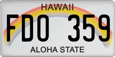 HI license plate FDO359