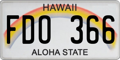 HI license plate FDO366