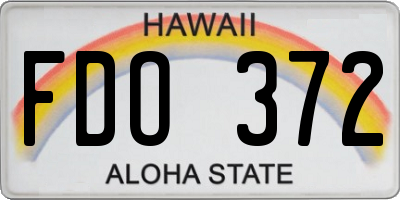 HI license plate FDO372