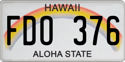 HI license plate FDO376