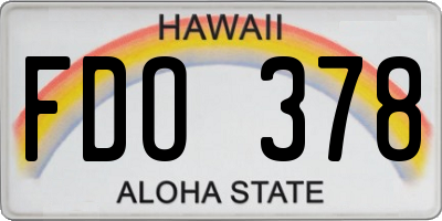 HI license plate FDO378