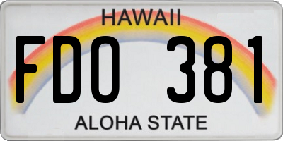 HI license plate FDO381