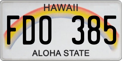 HI license plate FDO385
