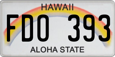 HI license plate FDO393