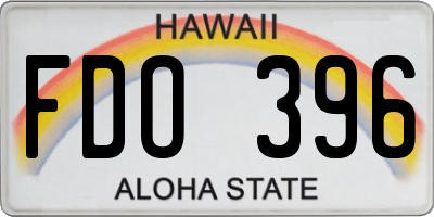 HI license plate FDO396