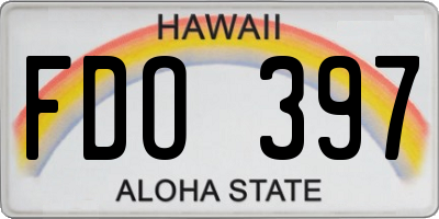 HI license plate FDO397