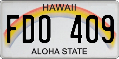 HI license plate FDO409