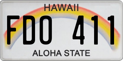 HI license plate FDO411