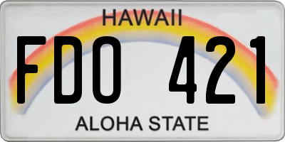 HI license plate FDO421