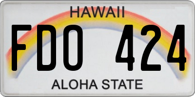 HI license plate FDO424