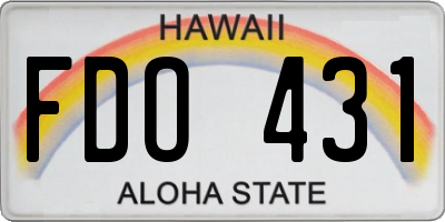 HI license plate FDO431