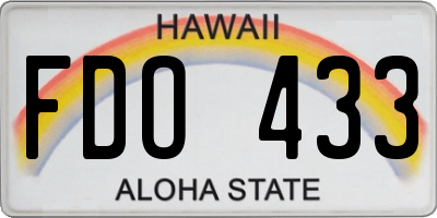 HI license plate FDO433