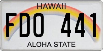 HI license plate FDO441
